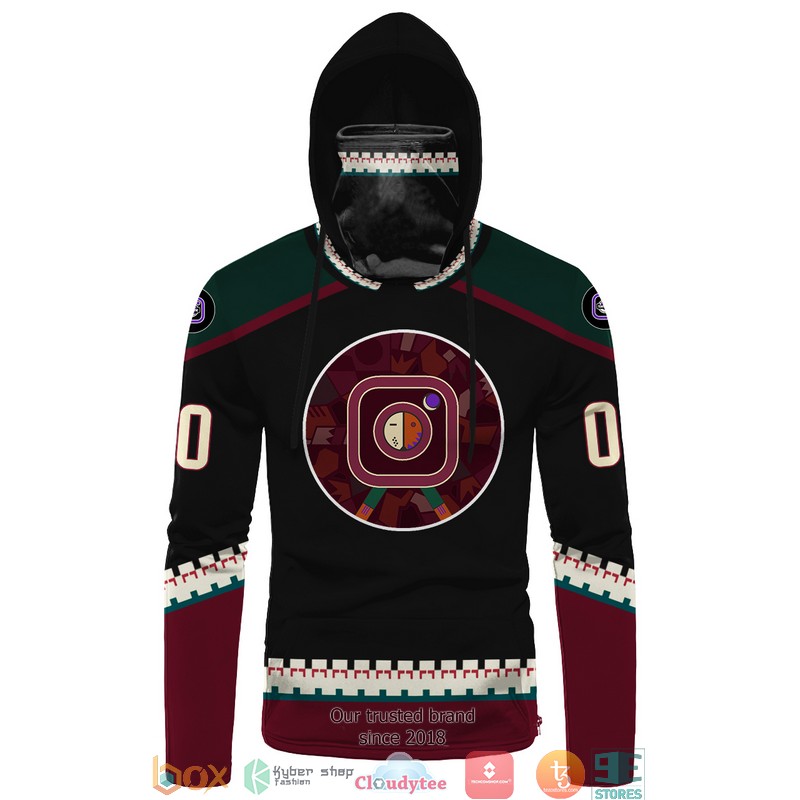 Personalized National Hockey League Team Black Dark Red 3d hoodie mask 1