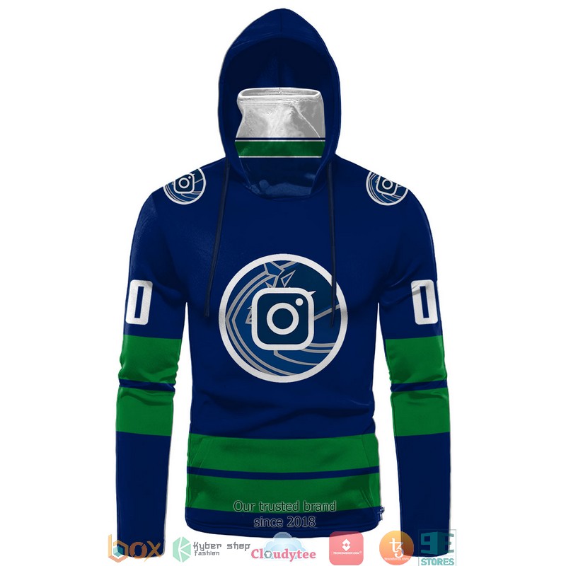 Personalized National Hockey League Team Blue green 3d hoodie mask 1