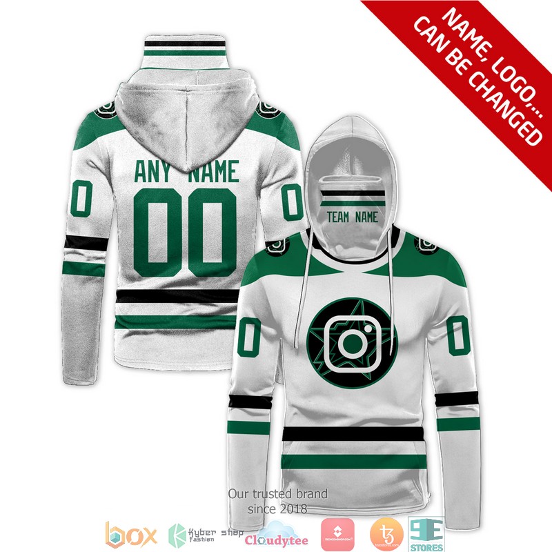 Personalized National Hockey League Team Green White 3d hoodie mask