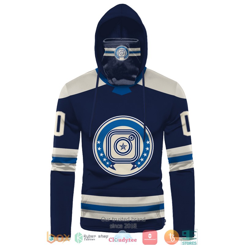 Personalized National Hockey League Team Navy blue 3d hoodie mask 1