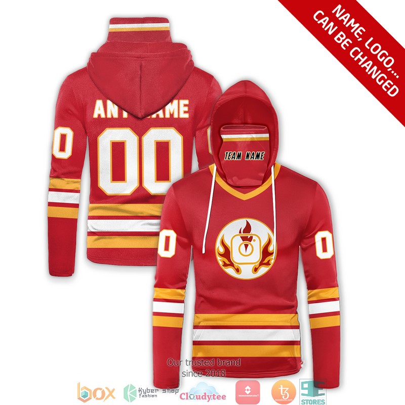 Personalized National Hockey League Team Red Yellow Line 3d hoodie mask