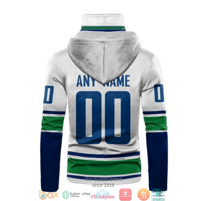 Personalized National Hockey League Team White Green Blue 3d hoodie mask 3 Personalized National Hockey League Team White Green Blue 3d hoodie mask 1 2