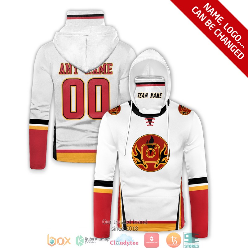 Personalized National Hockey League Team white Red Line 3d hoodie mask