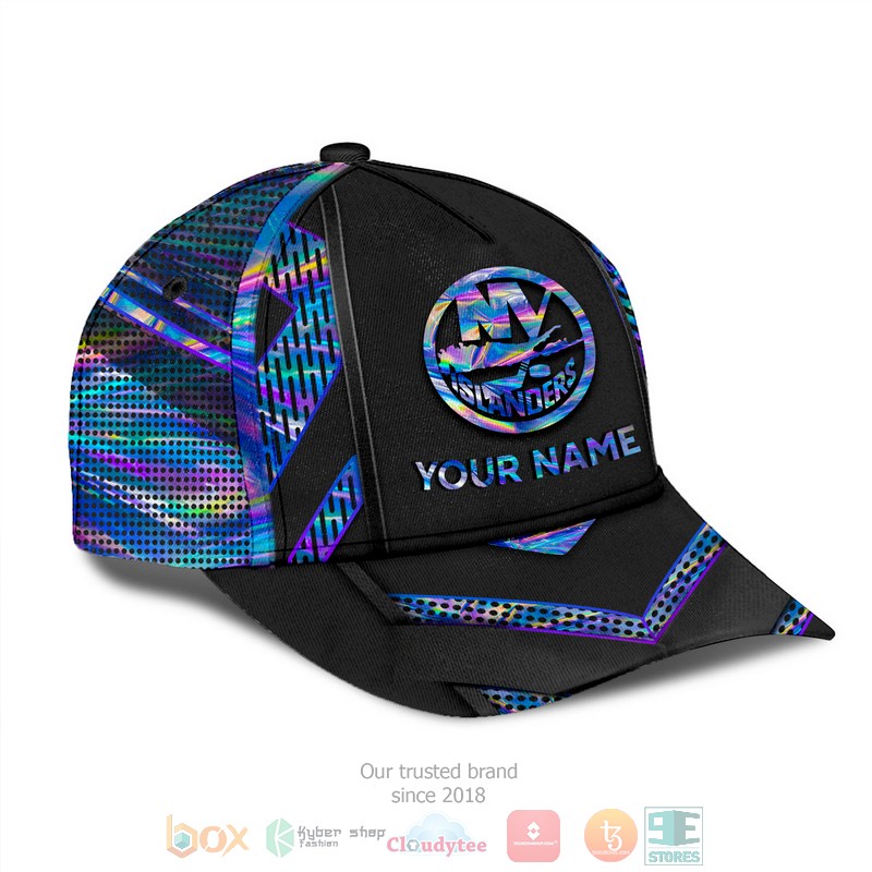 New York Islanders NHL custom Personalized black cap hat 2 Personalized New York Islanders NHL custom black cap 1