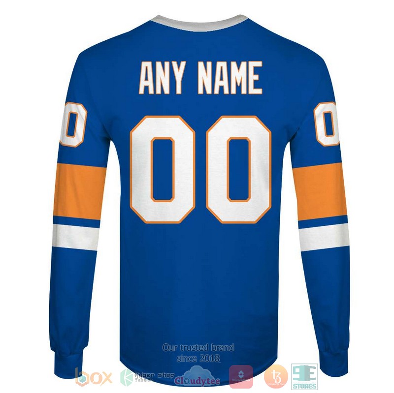 Personalized New York Islanders NHL custom blue orange 3D shirt hoodie 1 2 3 4 5