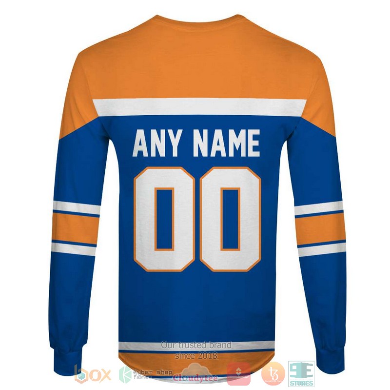 Personalized New York Islanders NHL orange blue custom 3D shirt hoodie 1 2 3 4 5