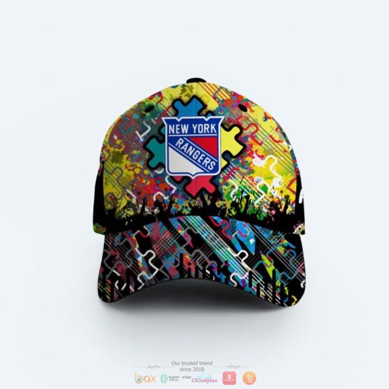 Personalized New York Rangers Autism Awareness Concept Cap