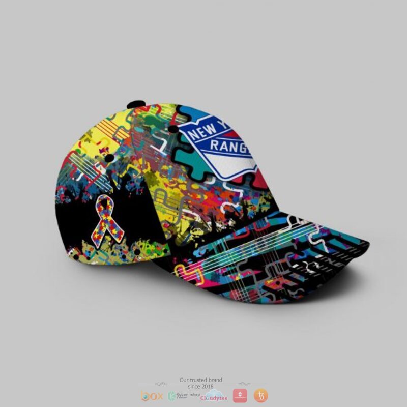 Personalized New York Rangers Autism Awareness Concept Cap 2 Personalized New York Rangers Autism Awareness Concept Cap 1