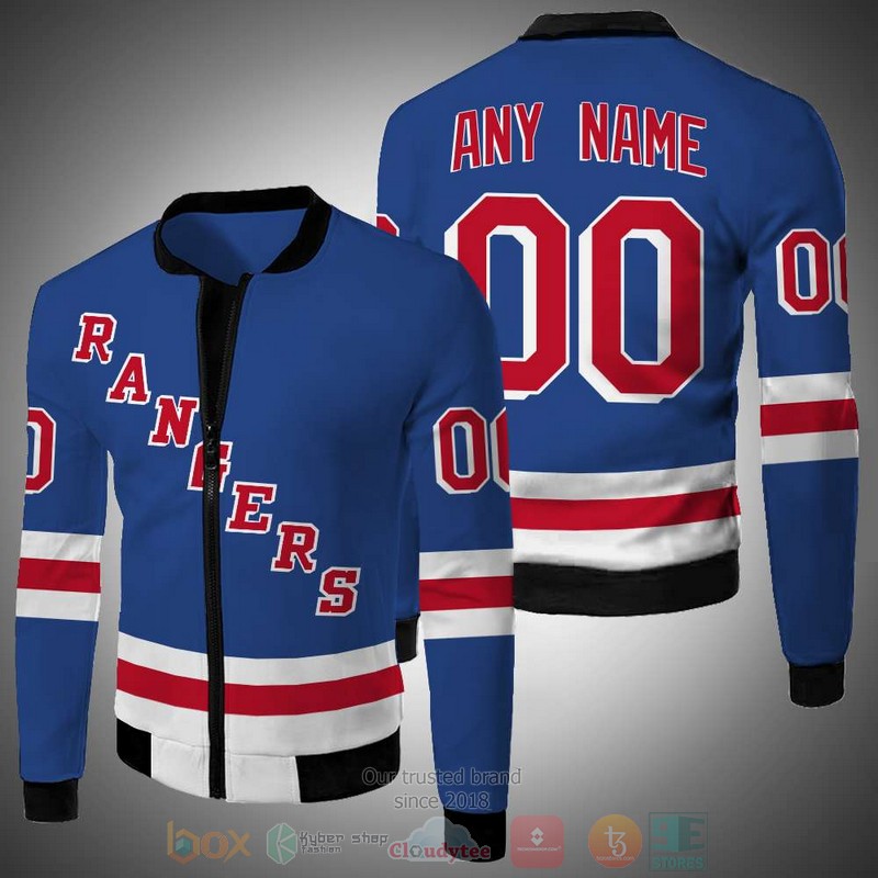 Personalized New York Rangers NHL custom 3D Bomber Jacket 2 Personalized New York Rangers NHL custom Bomber Jacket 1