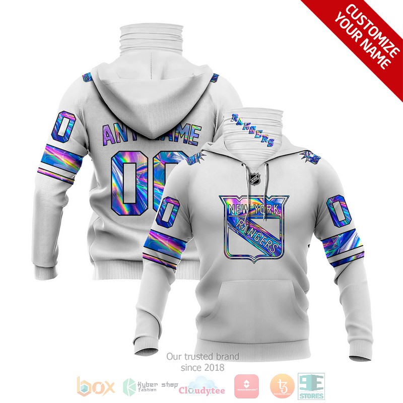 Personalized New York Rangers NHL custom white hoodie mask