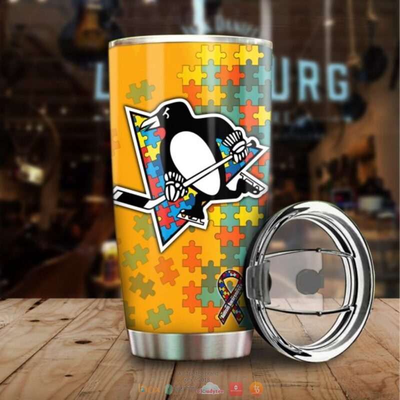 Personalized Pittsburgh Penguins Autism Awareness Tumbler