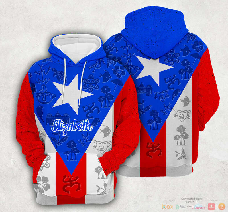 Personalized Puerto Rico Flag And Symbol Custom Hoodie