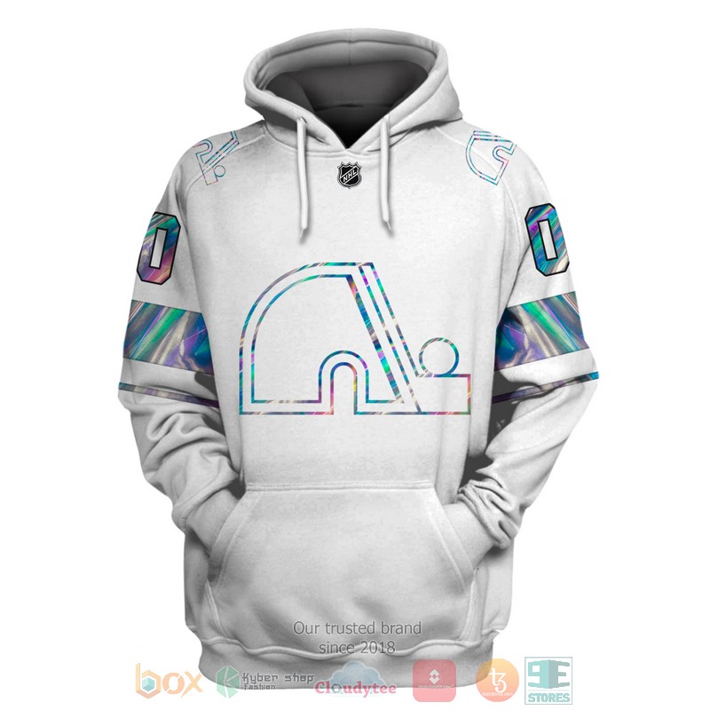 Quebec Nordiques NHL custom Personalized white 3D hoodie, shirt 3 Personalized Quebec Nordiques NHL custom white 3D shirt hoodie 1 2