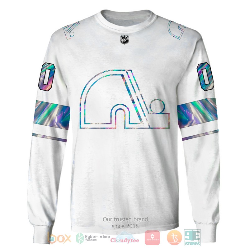 Quebec Nordiques NHL custom Personalized white 3D hoodie, shirt 5 Personalized Quebec Nordiques NHL custom white 3D shirt hoodie 1 2 3 4