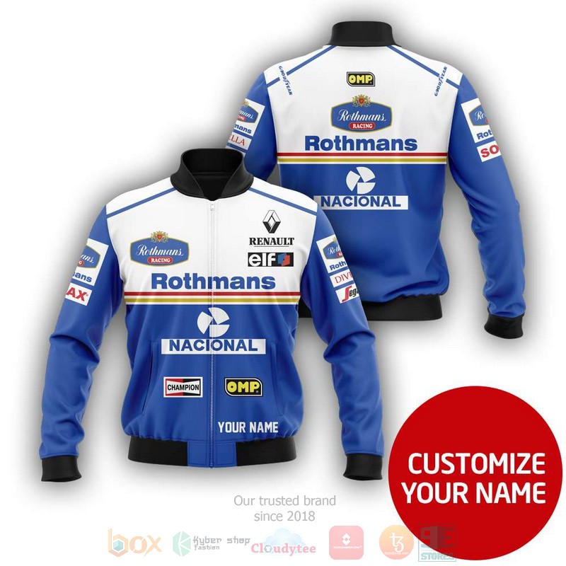 Personalized Rothmans Racing Nacional Renault custom Bomber Jacket