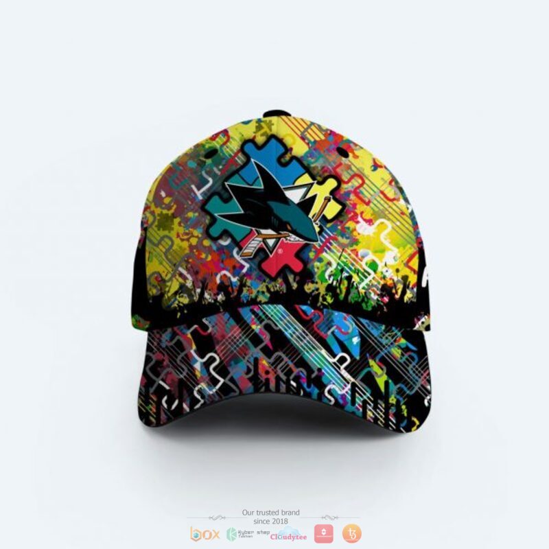 Personalized San Jose Sharks Autism Awareness Concept Cap 9 Personalized San Jose Sharks Autism Awareness Concept Cap