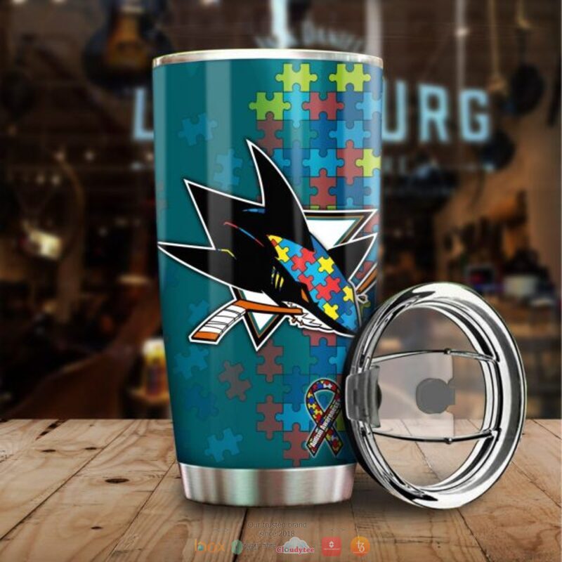Personalized San Jose Sharks Autism Awareness Tumbler