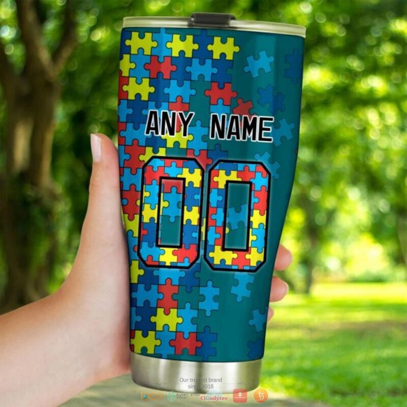 Personalized San Jose Sharks Autism Awareness Tumbler 4 Personalized San Jose Sharks Autism Awareness Tumbler 1 2 3