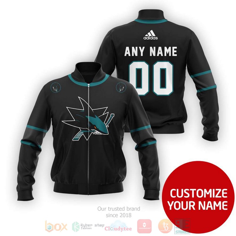 Personalized San Jose Sharks NHL black custom Bomber Jacket