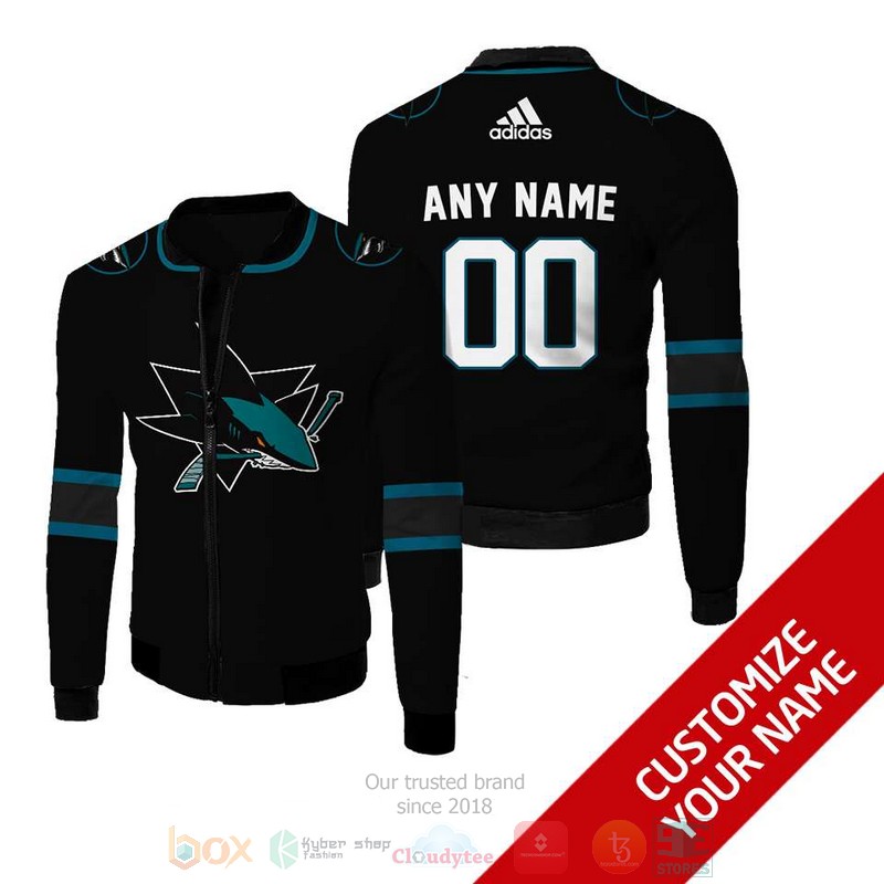 Personalized San Jose Sharks NHL custom 3D Bomber Jacket 1 Personalized San Jose Sharks NHL custom Bomber Jacket