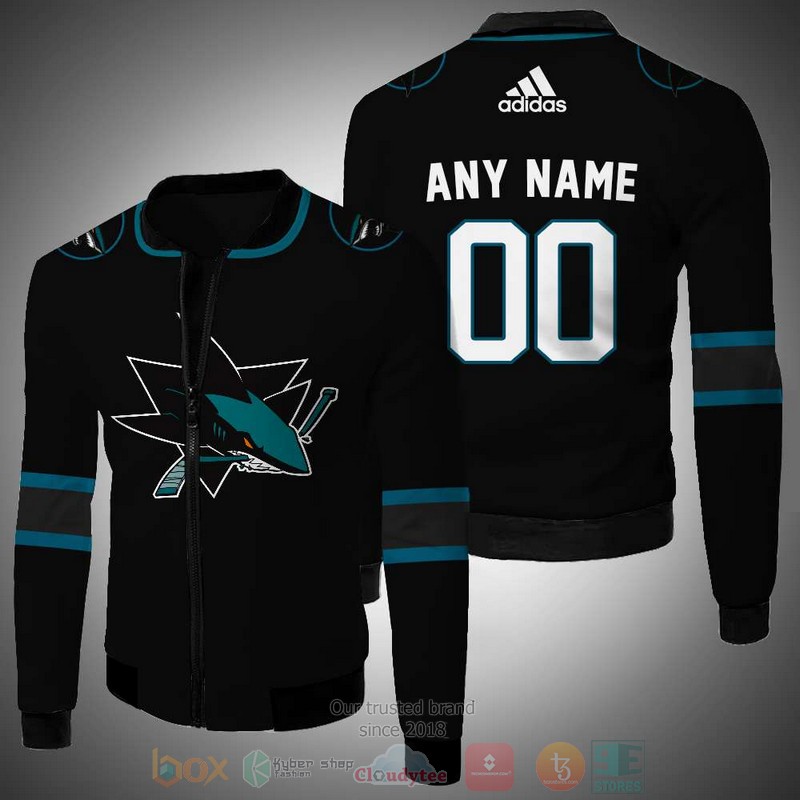 Personalized San Jose Sharks NHL custom 3D Bomber Jacket 2 Personalized San Jose Sharks NHL custom Bomber Jacket 1