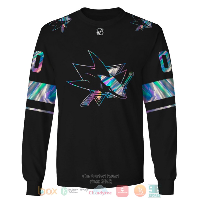 San Jose Sharks NHL custom Personalized black 3D hoodie, shirt 5 Personalized San Jose Sharks NHL custom black 3D shirt hoodie 1 2 3 4