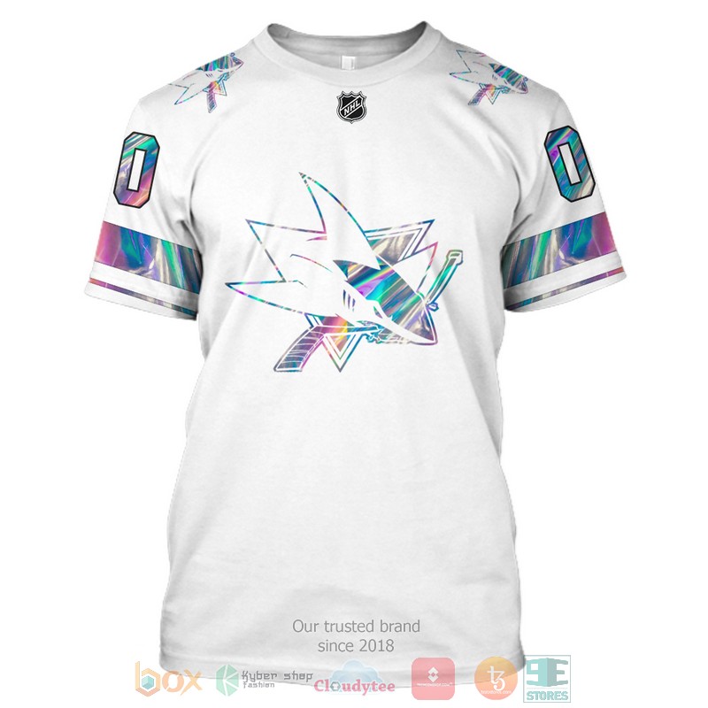 San Jose Sharks NHL custom Personalized white 3D hoodie, shirt 7 Personalized San Jose Sharks NHL custom white 3D shirt hoodie 1 2 3 4 5 6