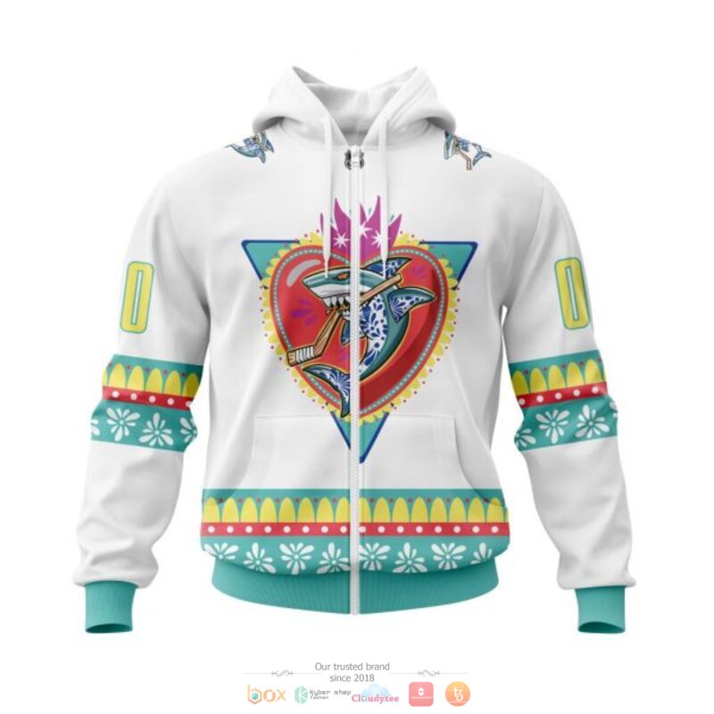 Personalized San Jose Sharks NHL white custom full print 3D shirt, hoodie 2 Personalized San Jose Sharks NHL white custom 3D shirt hoodie 1