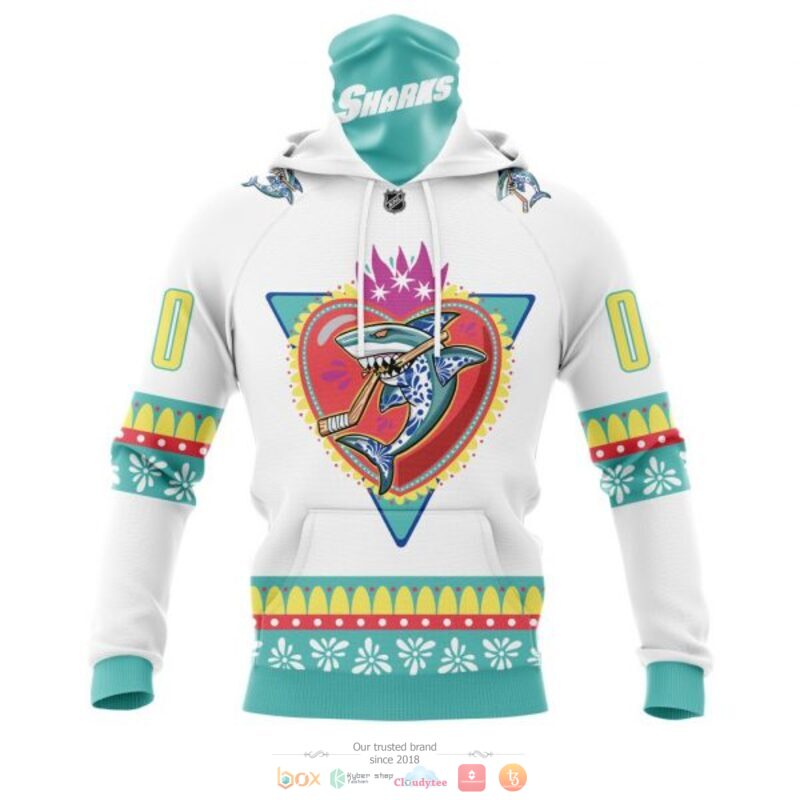 Personalized San Jose Sharks NHL white custom full print 3D shirt, hoodie 4 Personalized San Jose Sharks NHL white custom 3D shirt hoodie 1 2 3