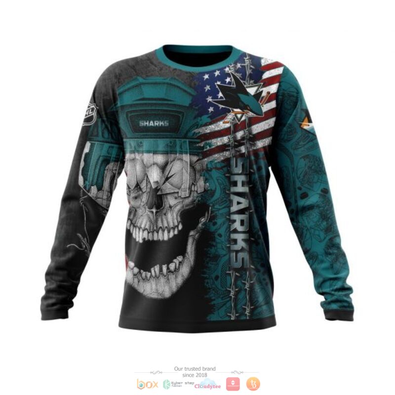 Personalized San Jose Sharks Skull Concept 3d shirt, hoodie 4 Personalized San Jose Sharks Skull Concept 3d shirt hoodie 1 2 3