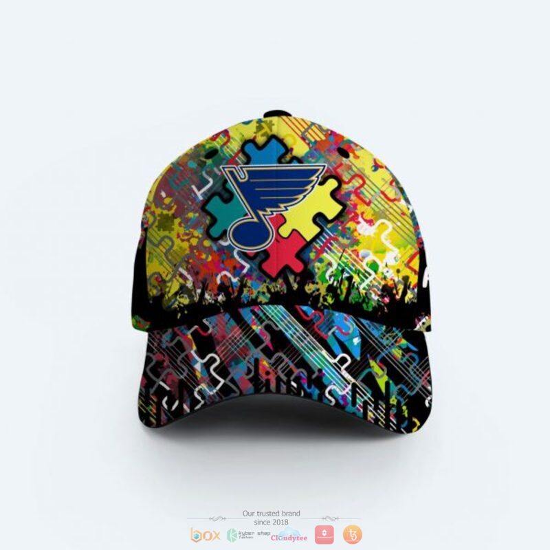 Personalized St. Louis Blues Autism Awareness Concept Cap 9 Personalized St Louis Blues Autism Awareness Concept Cap