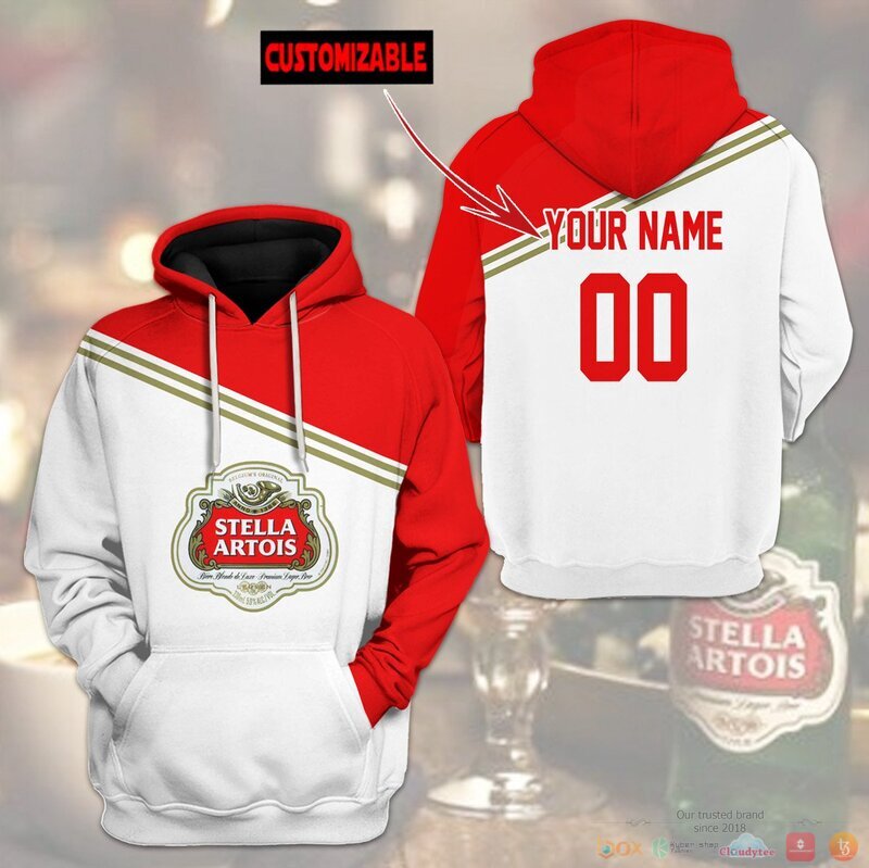 Personalized Stella Artois custom 3d hoodie