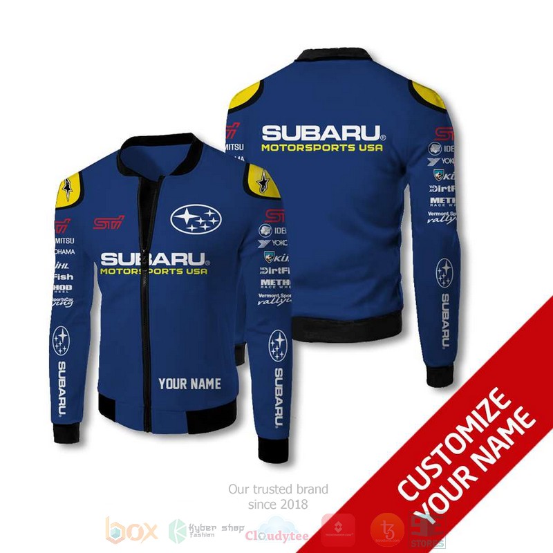 Personalized Subaru Motorsports USA custom Bomber Jacket