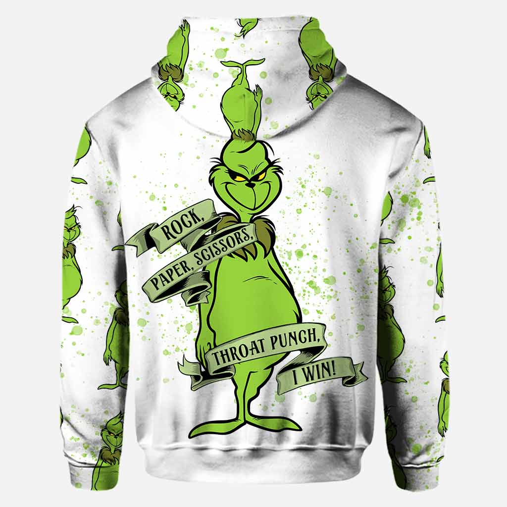 Personalized The Grinch Rock Paper Scissors I Win hoodie legging 1 2 3 4