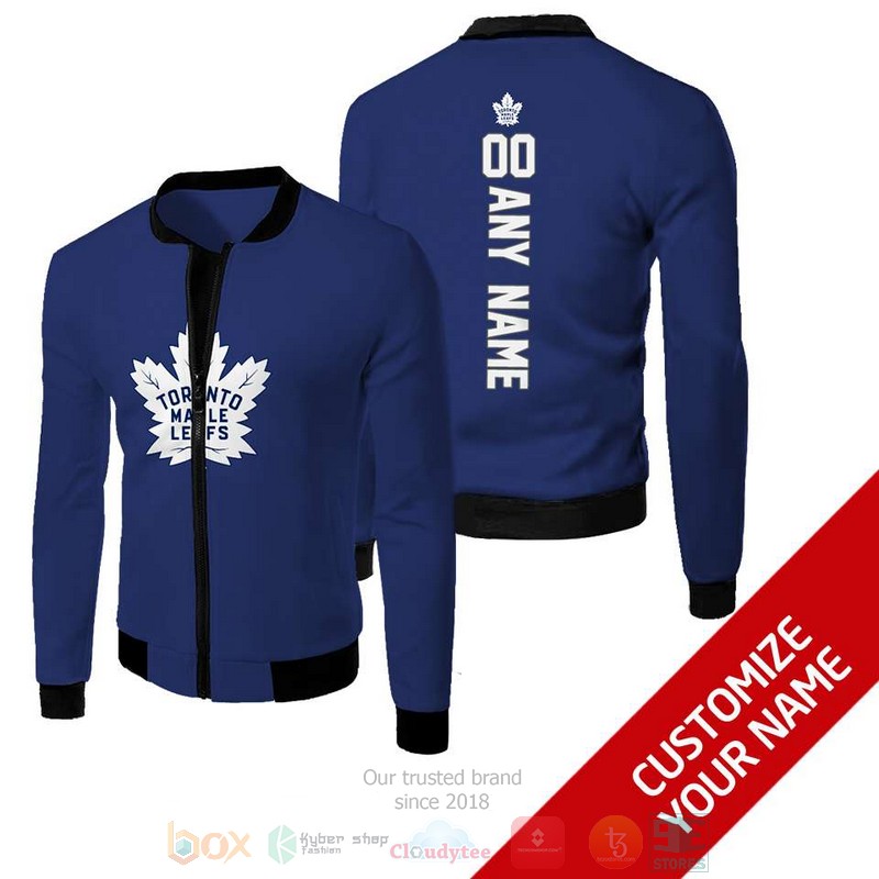 Personalized Toronto Maple Leafs blue NHL custom Bomber Jacket