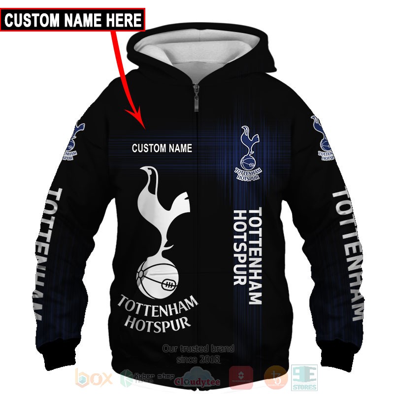Personalized Tottenham Hotspur black custom shirt, hoodie 3 Personalized Tottenham Hotspur black custom 3D shirt hoodie 1 2