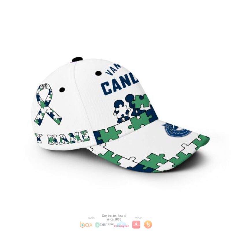Personalized Vancouver Canucks Autism Awareness Cap 2 Personalized Vancouver Canucks Autism Awareness Cap 1