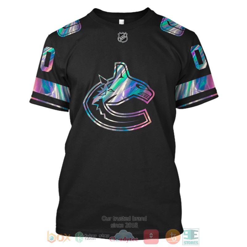 Personalized Vancouver Canucks NHL custom black 3D shirt hoodie 1 2 3 4 5 6