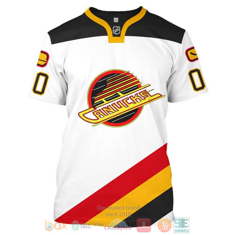 Personalized Vancouver Canucks NHL white black custom 3D shirt hoodie 1 2 3 4 5 6
