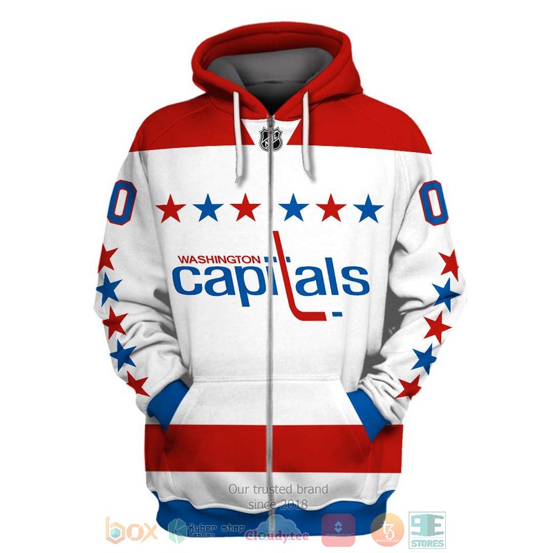 HOT Washington Capitals NHL white red Personalized custom 3D shirt, hoodie 2 Personalized Washington Capitals NHL white red custom 3D shirt hoodie 1