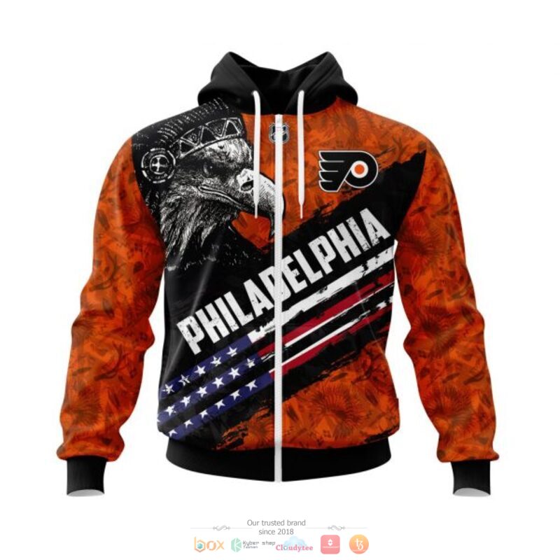 Philadelphia Flyers NHL Eagle American flag full print 3D shirt, hoodie 2 Philadelphia Flyers NHL Eagle American flag 3D shirt hoodie 1