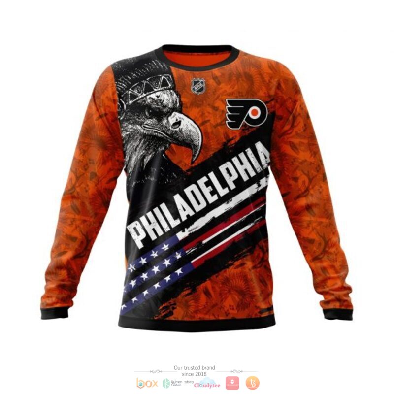 Philadelphia Flyers NHL Eagle American flag full print 3D shirt, hoodie 6 Philadelphia Flyers NHL Eagle American flag 3D shirt hoodie 1 2 3 4 5