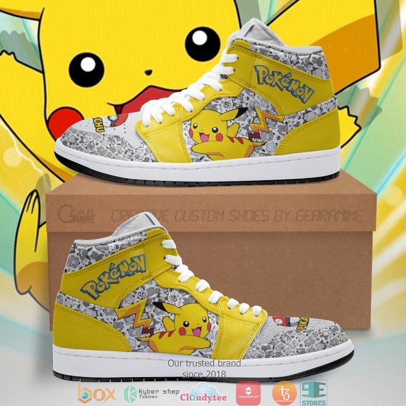 Pikachu Anime Pokemon Air Jordan High Top Shoes