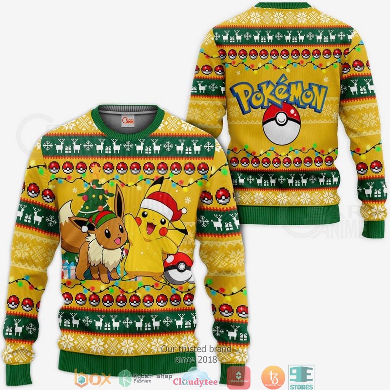 Pikachu Eevee Pokemon Anime 3d shirt hoodie