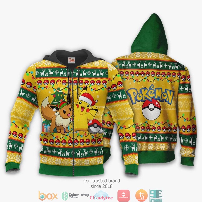 Pikachu Eevee Pokemon Anime 3d shirt hoodie 1