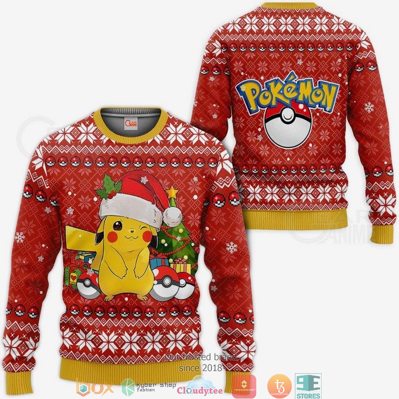 Pikachu Pokemon Anime Xmas 3d shirt hoodie