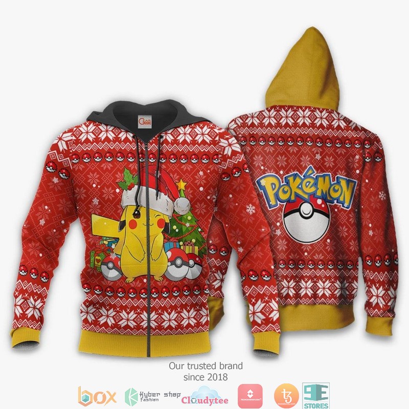 Pikachu Pokemon Anime Xmas 3d shirt hoodie 1