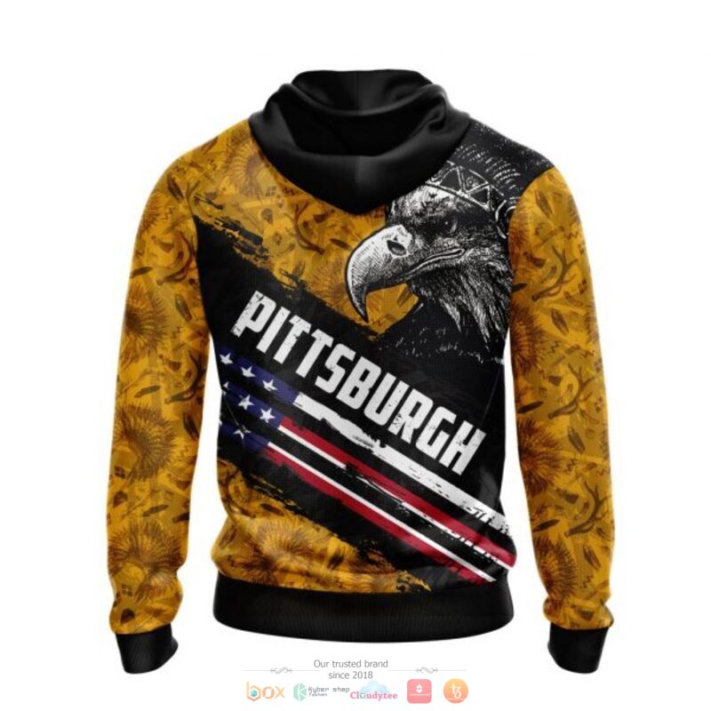Pittsburgh Penguins NHL Eagle American flag full print 3D shirt, hoodie 3 Pittsburgh Penguins NHL Eagle American flag 3D shirt hoodie 1 2