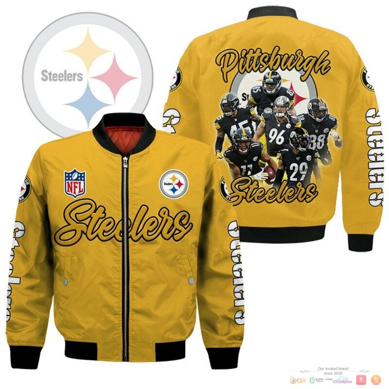 Pittsburgh Steelers players NFL 3d bomber Jacket 3 Pittsburgh Steelers players NFL Bomber Jacket