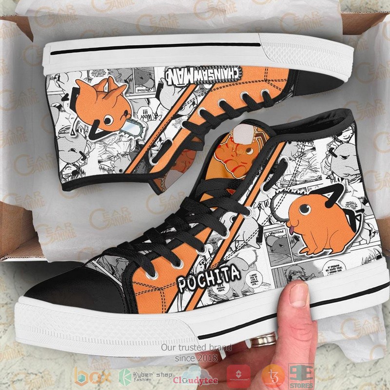 Pochita Chainsaw Man High Top Canvas Shoes 1